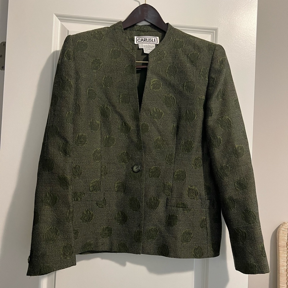 Carlisle Women's Dark Green Leaf Blazer